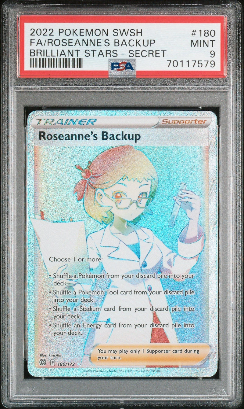 2022 Pokemon Sword & Shield Brilliant Stars 180 Fa/roseanne's Backup PSA 9