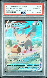 2021 Pokemon Sword & Shield Evolving Skies Full Art/leafeon Vmax Secret PSA