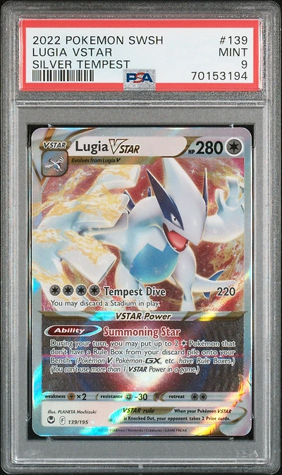 2022 Pokemon Sword & Shield Silver Tempest 139 Lugia Vstar PSA