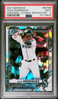 2021 Bowman Chrome Prospects Bcp86 Julio Rodriguez Atomic Refractor PSA 9