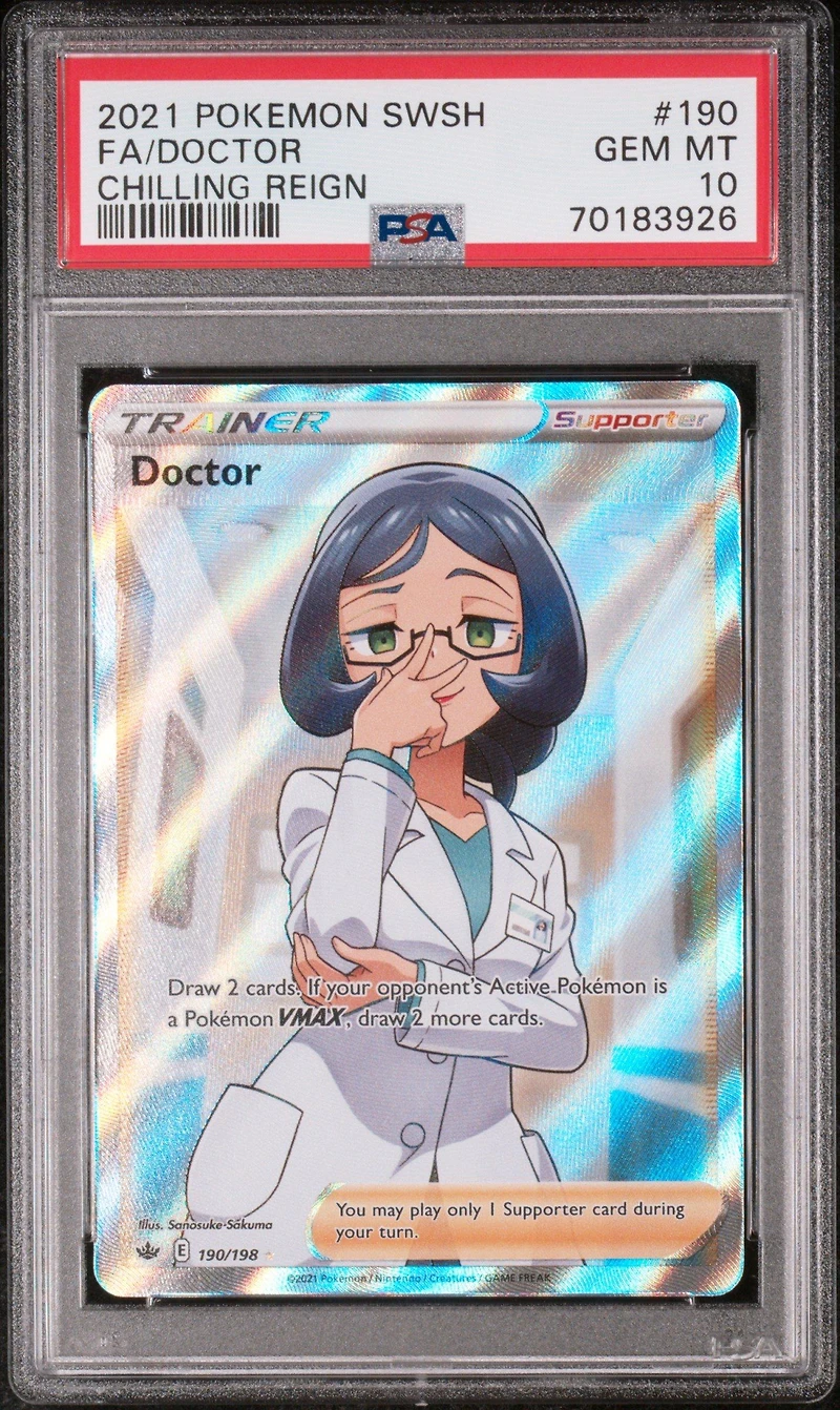 2021 Pokemon Sword & Shield Chilling Reign 190 Full Art/doctor PSA