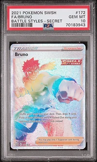 2021 Pokemon Sword & Shield Battle Styles 172 Full Art/bruno Secret PSA 10
