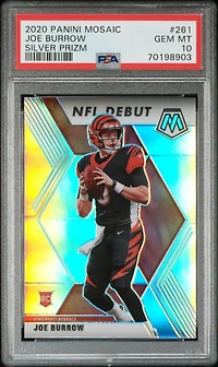 2020 Panini Mosaic Joe Burrow Silver Prizm PSA 10