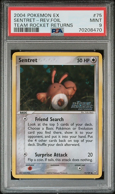 2004 Pokemon Ex Team Rocket Returns 75 Sentret-reverse Foil PSA 9