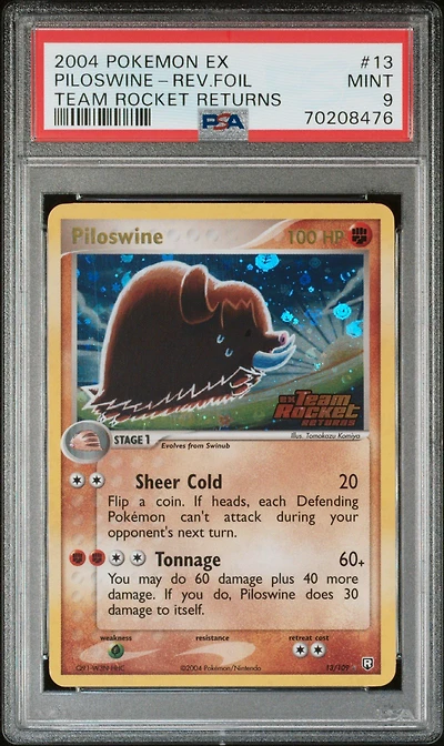 2004 Pokemon Ex Team Rocket Returns 13 Piloswine-reverse Foil PSA 9