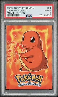 1999 Topps Pokemon The Movie Edt E4 Charmander #4 PSA 9
