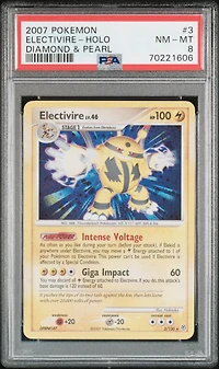 2007 Pokemon Diamond & Pearl 3 Electivire-holo PSA 8