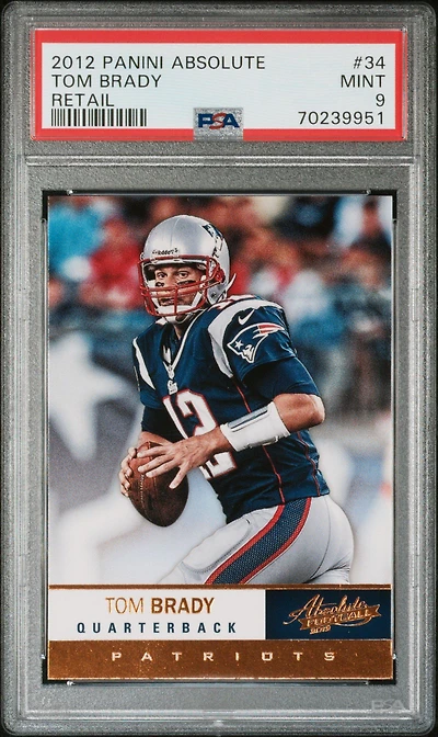 2012 Panini Absolute 34 Tom Brady Retail PSA 9