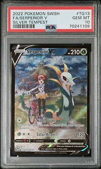 2022 Pokemon Sword & Shield Silver Tempest Tg13 Full Art/serperior V PSA