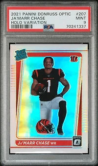 2021 Panini Donruss Optic 207 Ja'marr Chase Holo Variation PSA 9