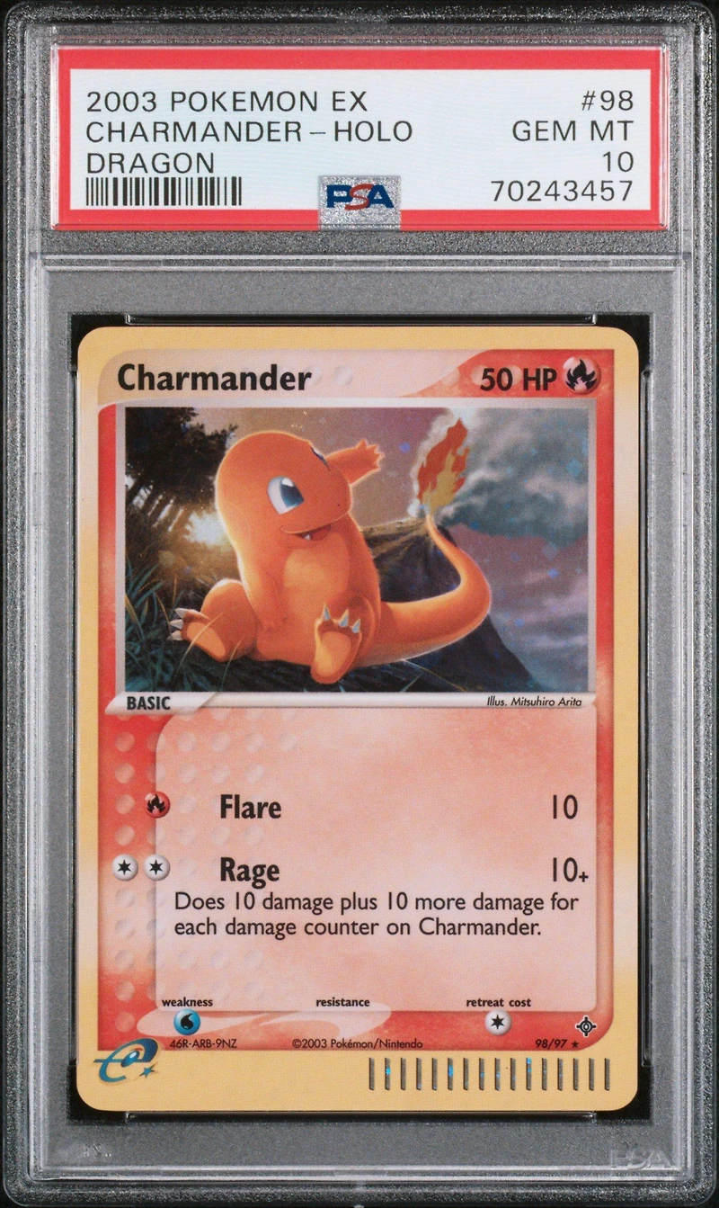 2003 Pokemon Ex Dragon 98 Charmander-holo PSA 10