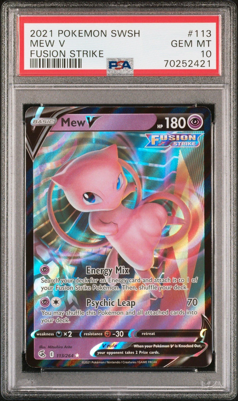 2021 Pokemon Sword & Shield Fusion Strike 113 Mew V PSA