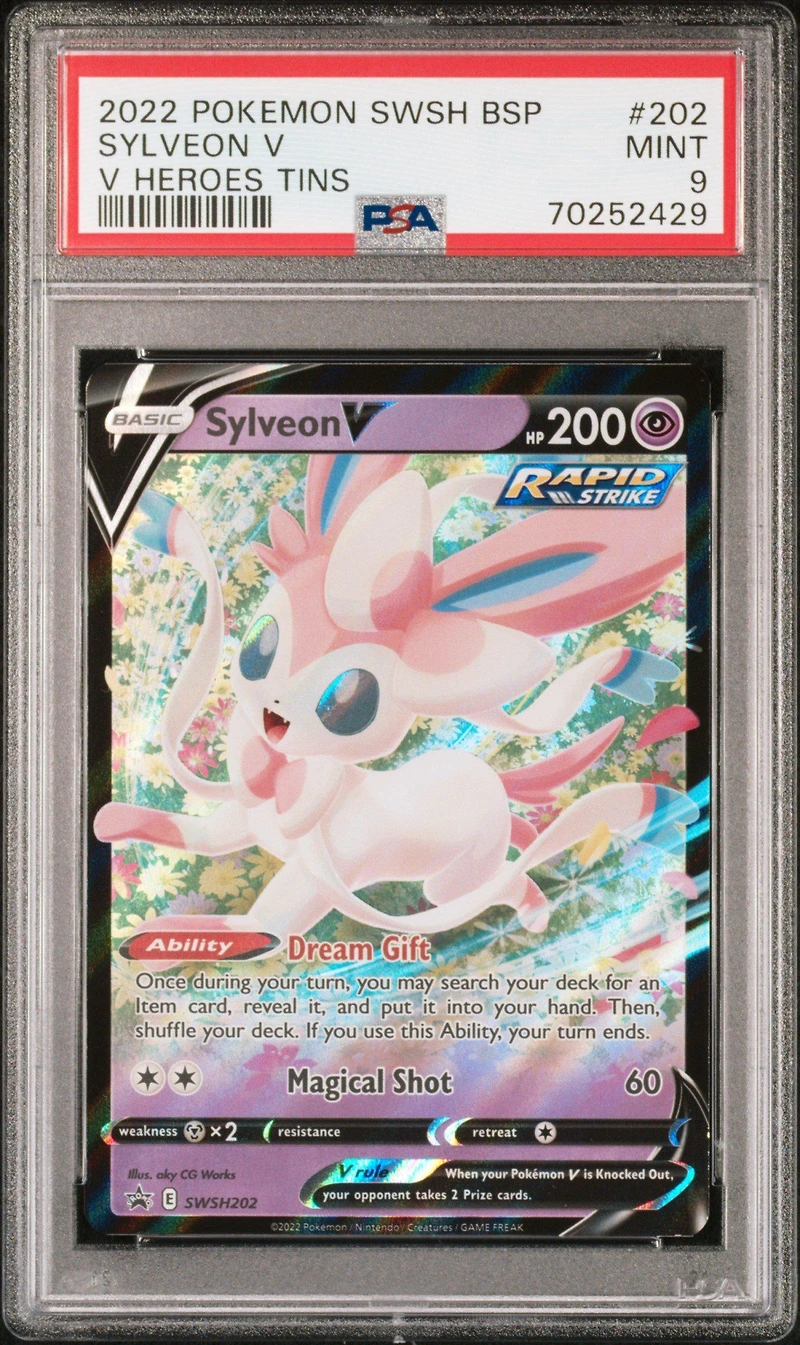 2022 Pokemon Swsh Black Star Promo 202 Sylveon V V Heroes Tins PSA