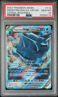 2022 Pokemon Sword & Shield Astral Radiance 114 Origin Forme Dialga Vstar PSA