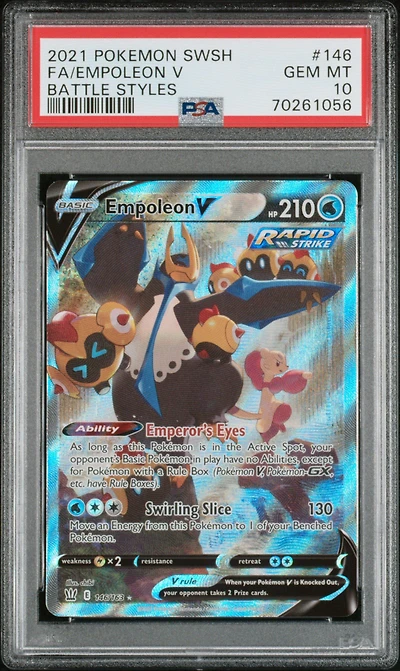 2021 Pokemon Sword & Shield Battle Styles 146 Full Art/empoleon V PSA