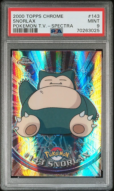 2000 Topps Chrome Pokemon T.v. 143 Snorlax Spectra PSA 9