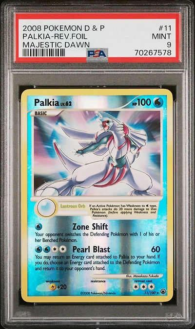 2008 Pokemon Diamond & Pearl Majestic Dawn 11 Palkia PSA 9