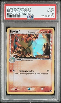 2006 Pokemon Ex Dragon Frontiers 26 Bayleef-reverse Foil PSA 9