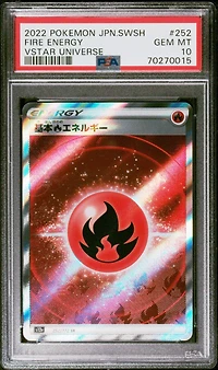 2022 Pokemon Japanese Sword & Shield Vstar Universe 252 Fire Energy PSA 10