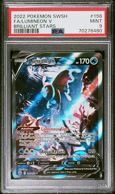 2022 Pokemon Sword & Shield Brilliant Stars Full Art/lumineon V PSA