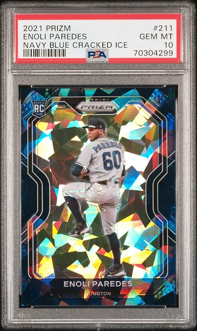2021 Panini Prizm 211 Enoli Paredes Navy Blue Cracked Ice PSA 10