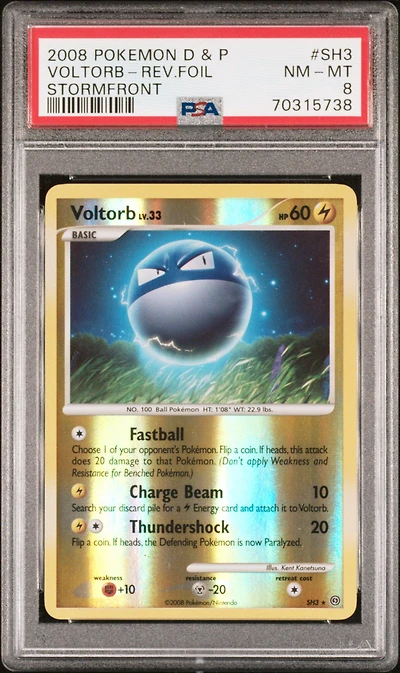 2008 Pokemon Diamond & Pearl Stormfront Sh3 Voltorb PSA 8