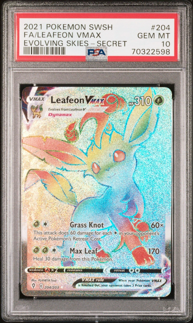 2021 Pokemon Sword & Shield Evolving Skies Fa/leafeon Vmax PSA