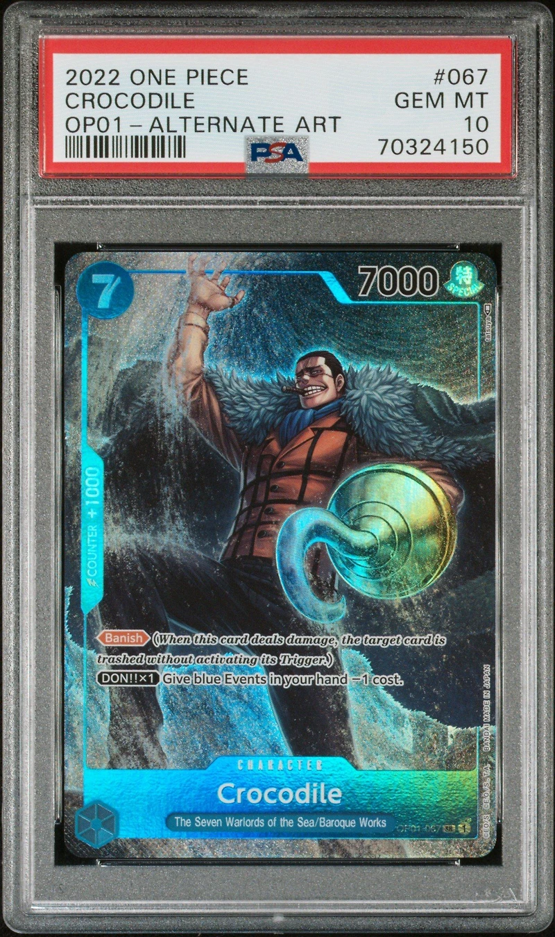 2022 One Piece Romance Dawn 067 Crocodile Alternate Art PSA 10