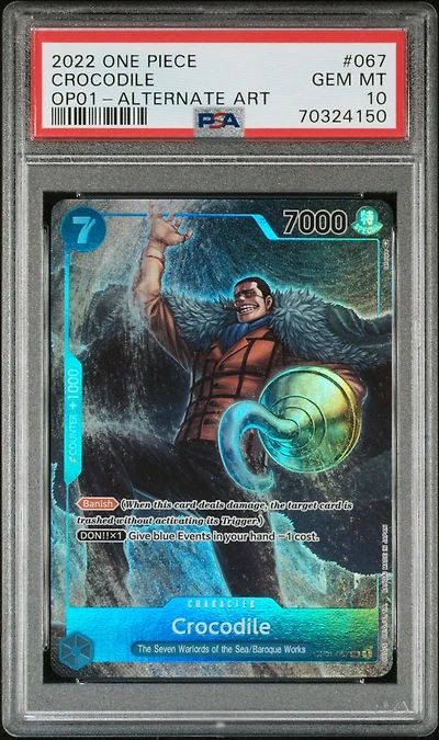 2022 One Piece Romance Dawn 067 Crocodile Alternate Art PSA 10