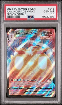 2021 Pokemon Sword & Shield Fusion Strike 045 Full Art/cinderace Vmax PSA 10