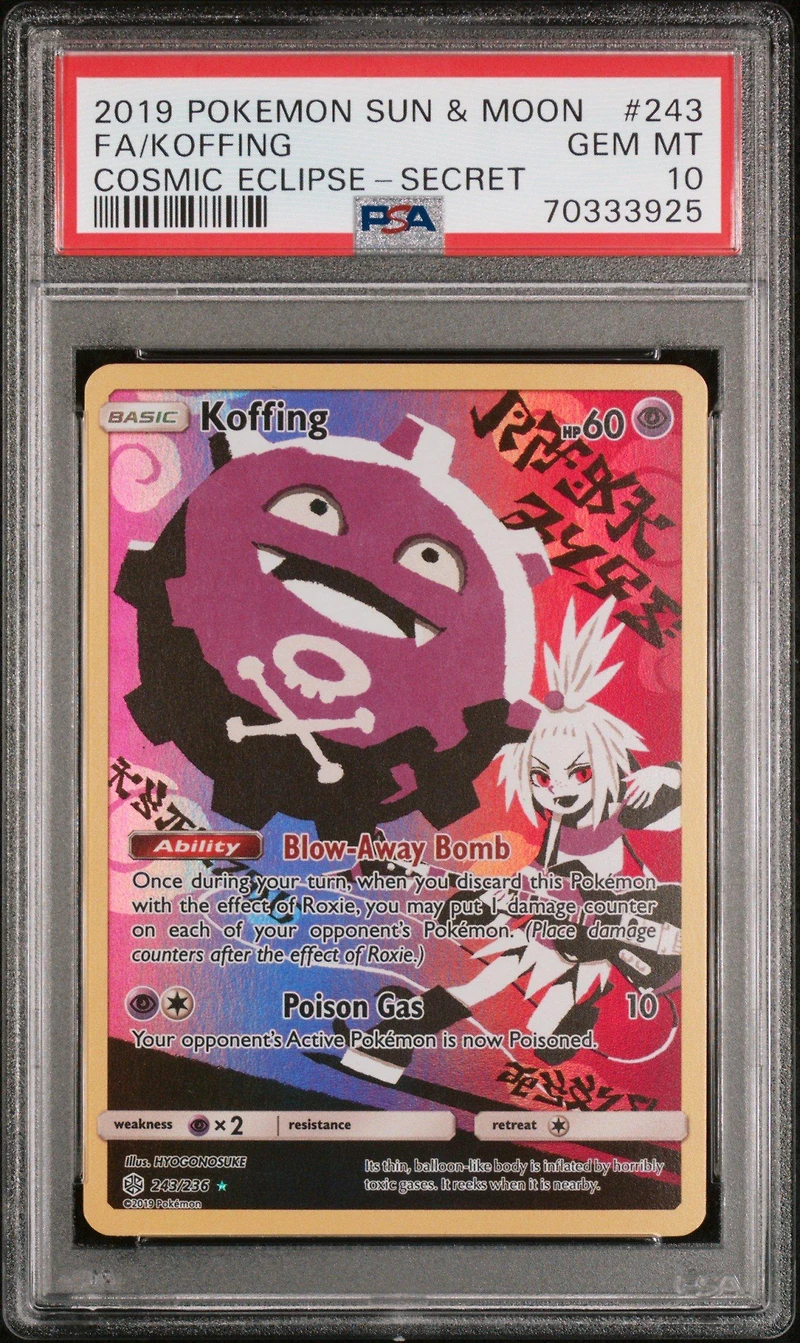 2019 Pokemon Sun & Moon Cosmic Eclipse 243 Fa/koffing PSA 10