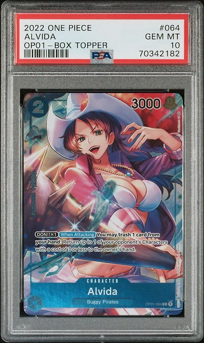 2022 One Piece Op01-romance Dawn 064 Alvida Box Topper PSA 10