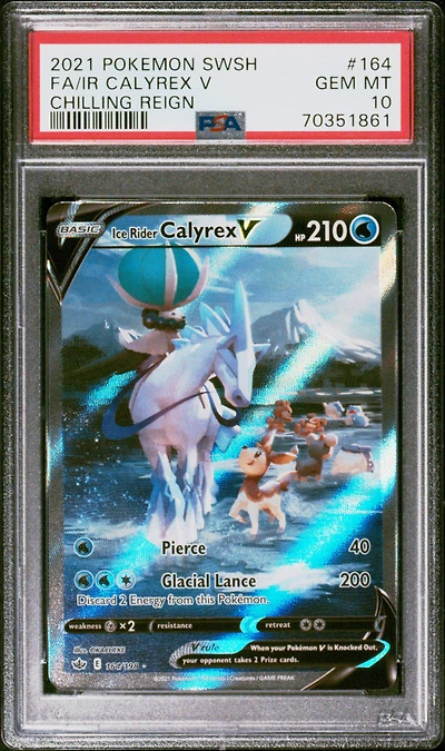 2021 Pokemon Sword & Shield Chilling Reign Full Art/ice Rider Calyrex V PSA