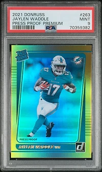 2021 Panini Donruss 263 Jaylen Waddle Press Proof Premium PSA 9