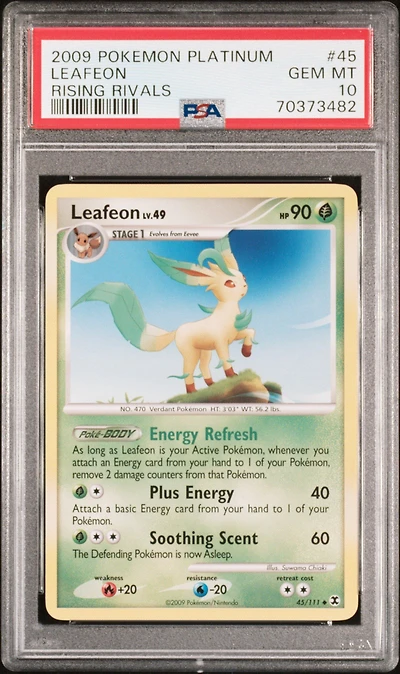 2009 Pokemon Platinum Rising Rivals 45 Leafeon PSA 10