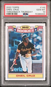 2022 Topps Throwback Thursday 145 Oneil Cruz PSA 10