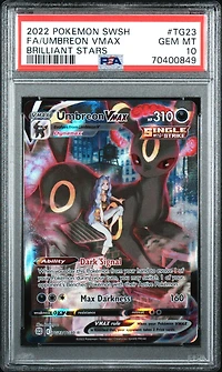 2022 Pokemon Sword & Shield Brilliant Stars Tg23 Full Art/umbreon Vmax PSA