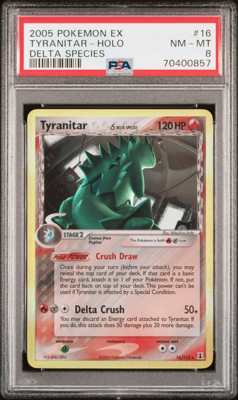 2005 Pokemon Ex Delta Species 16 Tyranitar-holo PSA 8