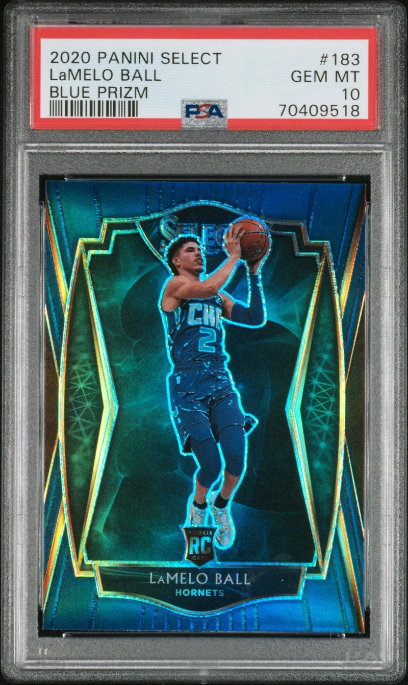 2020 Panini Select 183 Lamelo Ball Blue Prizm PSA 10