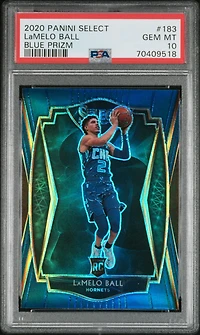 2020 Panini Select 183 Lamelo Ball Blue Prizm PSA 10
