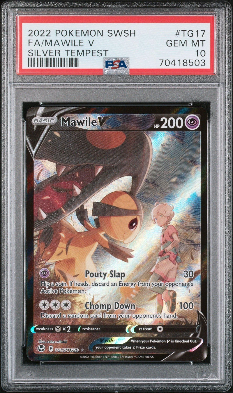 2022 Pokemon Sword & Shield Silver Tempest Tg17 Full Art/mawile V PSA