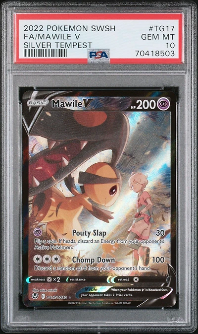 2022 Pokemon Sword & Shield Silver Tempest Tg17 Full Art/mawile V PSA