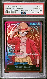 2022 One Piece Starter Deck St01-straw Hat Crew Monkey D. Luffy Super Pre-release PSA 10