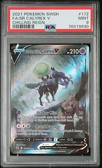 2021 Pokemon Sword & Shield Chilling Reign Full Art/shadow Rider Calyrex V PSA