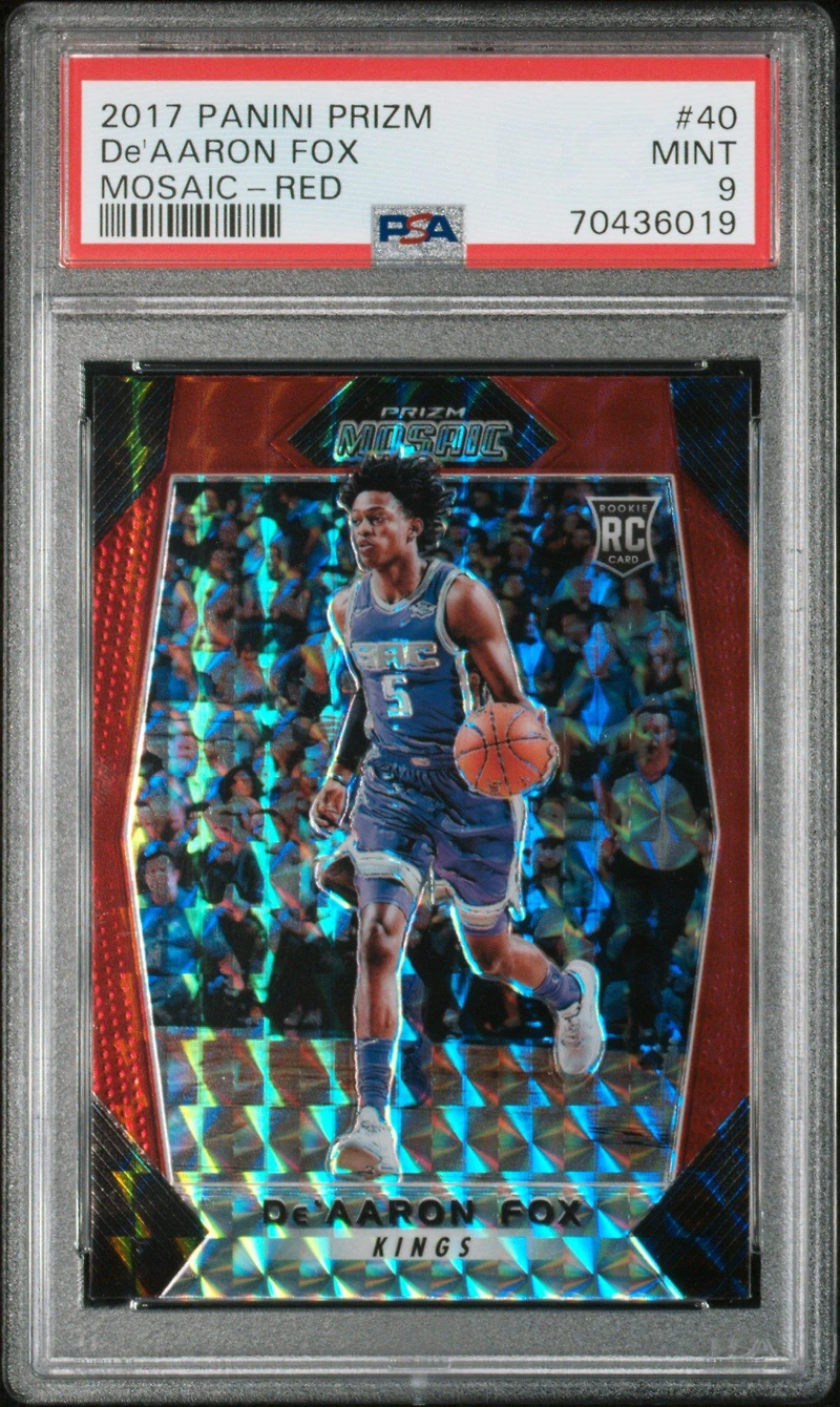 2017 Panini Prizm Mosaic 40 De'aaron Fox Red PSA 9