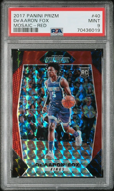 2017 Panini Prizm Mosaic 40 De'aaron Fox Red PSA 9