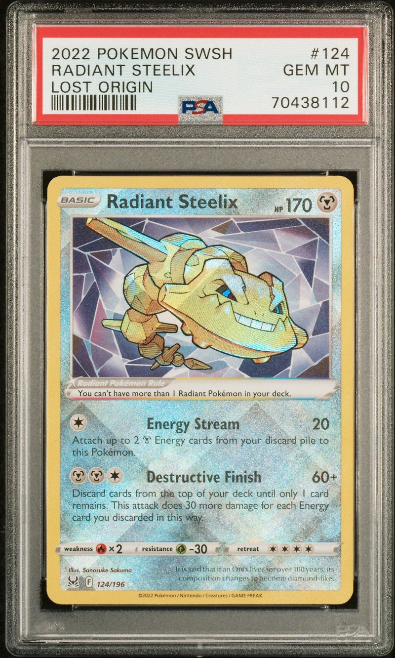 2022 Pokemon Sword & Shield Lost Origin 124 Radiant Steelix PSA