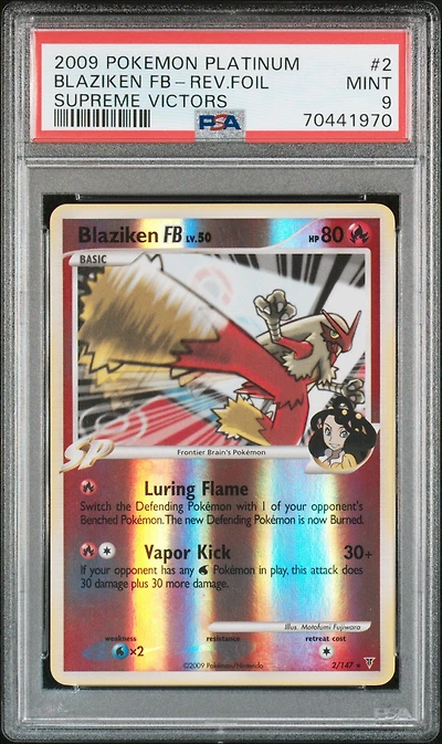 2009 Pokemon Platinum Supreme Victors 2 Blaziken Fb-reverse Foil PSA 9