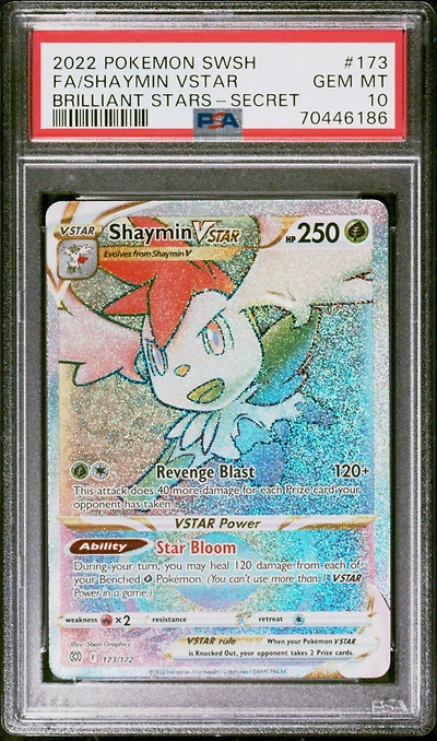 2022 Pokemon Sword & Shield Brilliant Stars 173 Full Art/shaymin Vstar Secret PSA