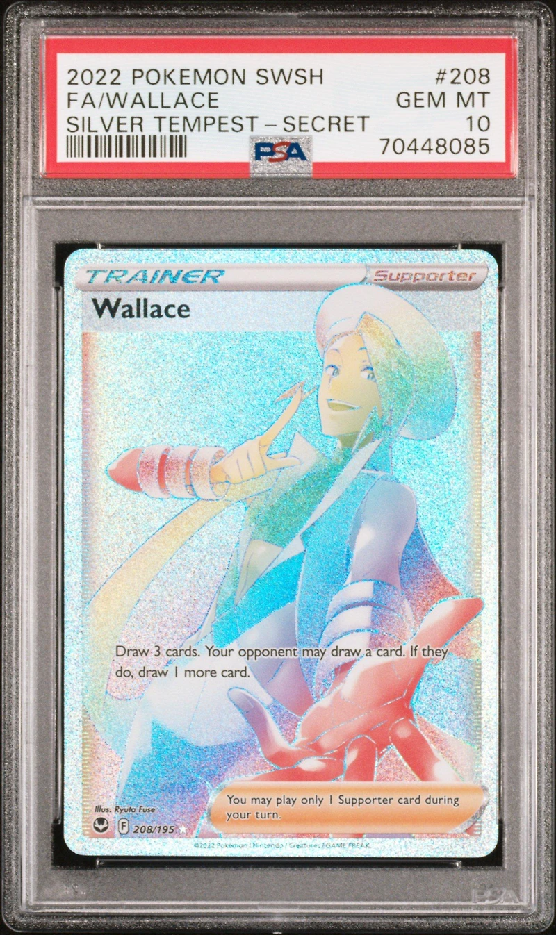 2022 Pokemon Sword & Shield Silver Tempest 208 Full Art/wallace Secret PSA